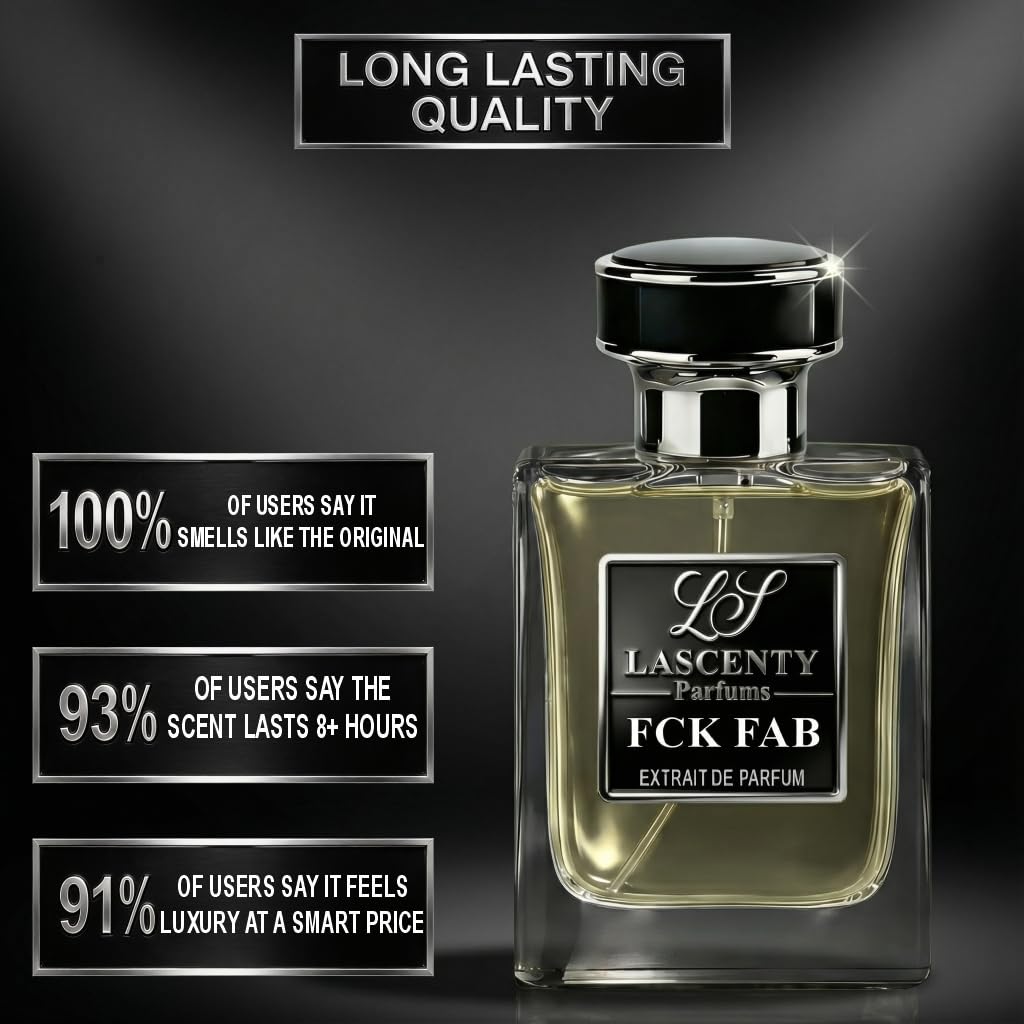 LaScenty FCK FAB Inspired by F. Fabulous, Leather Vanilla Tonka Perfume and Cologne for Men and Women, Long Lasting Intense Fragrance with Strong High Projection, 50 ml EDP