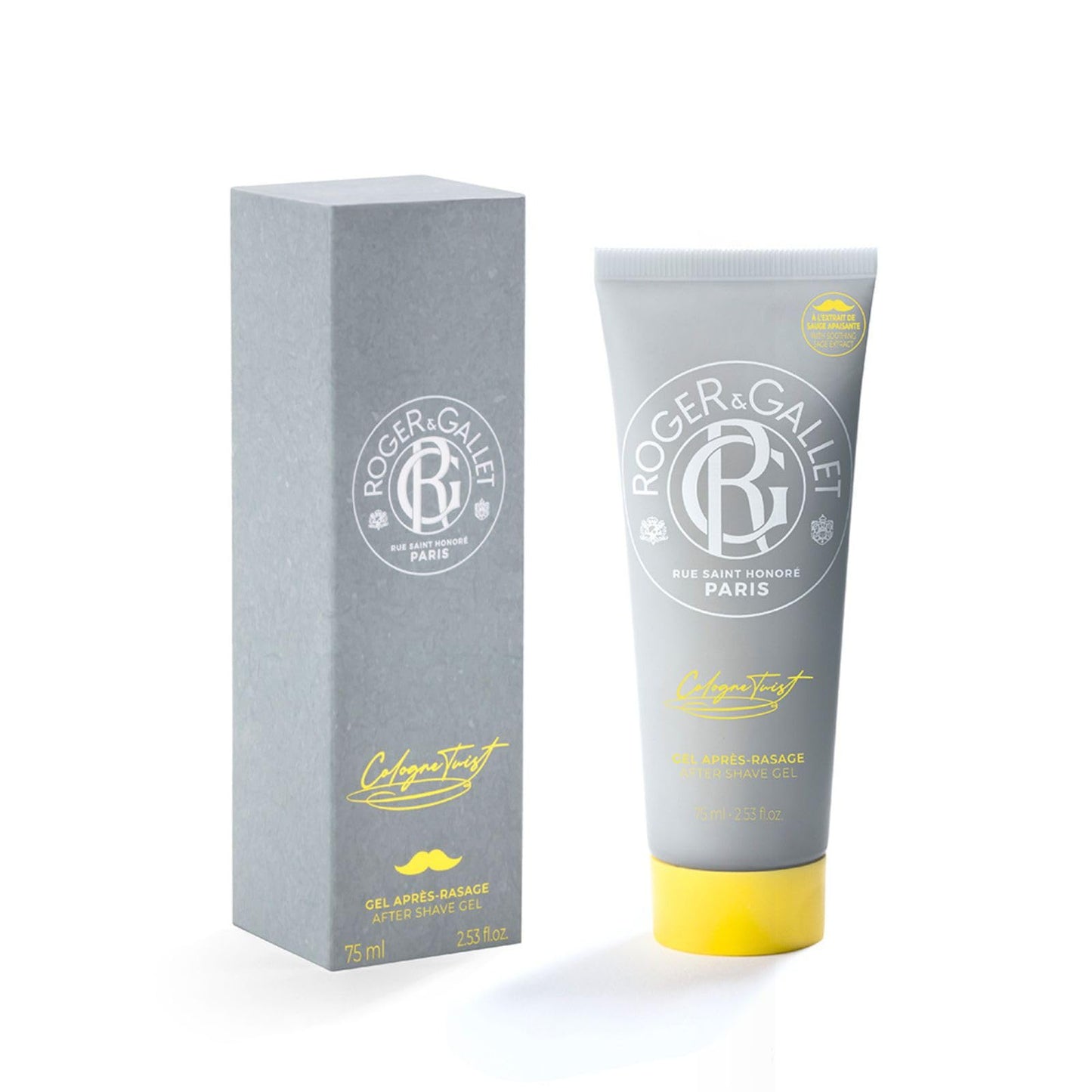 ROGER & GALLET | Cologne Twist After Shave Gel | Fresh Citrus & Aromatic Herbal Scented Aftershave For Men (2.5 oz)