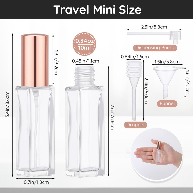 Segbeauty 60pcs 0.1oz Mini Atomizer Sprayer for Perfume, Small Travel Cologne Sprayer with Perfume Transfer Tool, 3ml Bulk Glass Cologne Atomizer Spray Bottle, Glass Travel Refill Bottles with Pump
