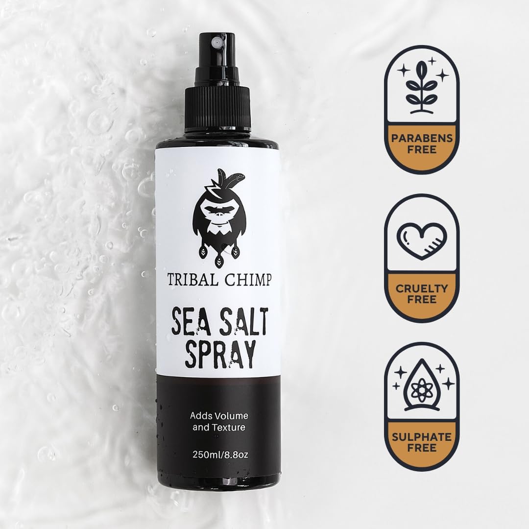 Tribal Chimp Sea Salt Spray for Men - Volumizing & Texturizing Hair Spray | 250ml, Natural & Alcohol-Free