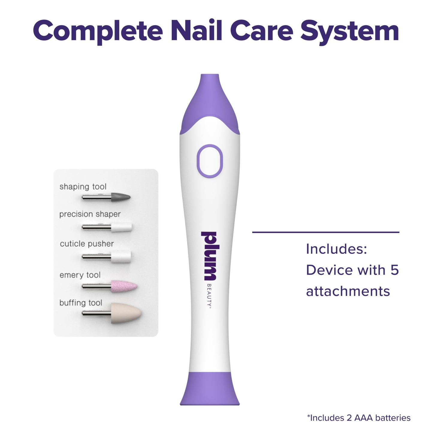Plum Beauty Cordless Electric Nail Drill - Portable Gel Polish Shaper