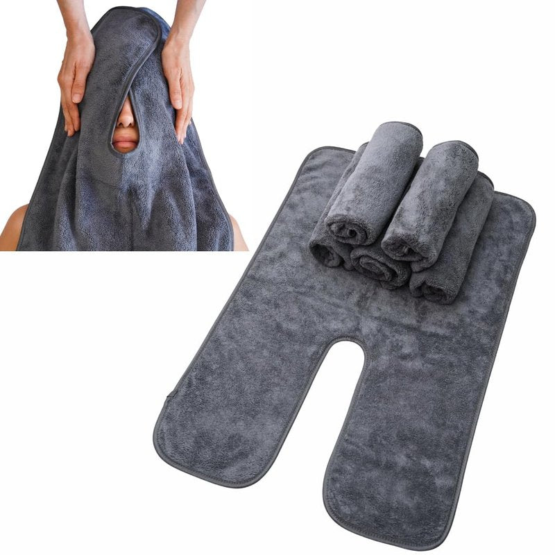 Marmaris Co. Set of 6 U-Shaped Esthetician Towels – Soft Microfiber Facial & Massage Towels, Spa & Salon Essentials for Facials, Skincare, and Massage Treatments