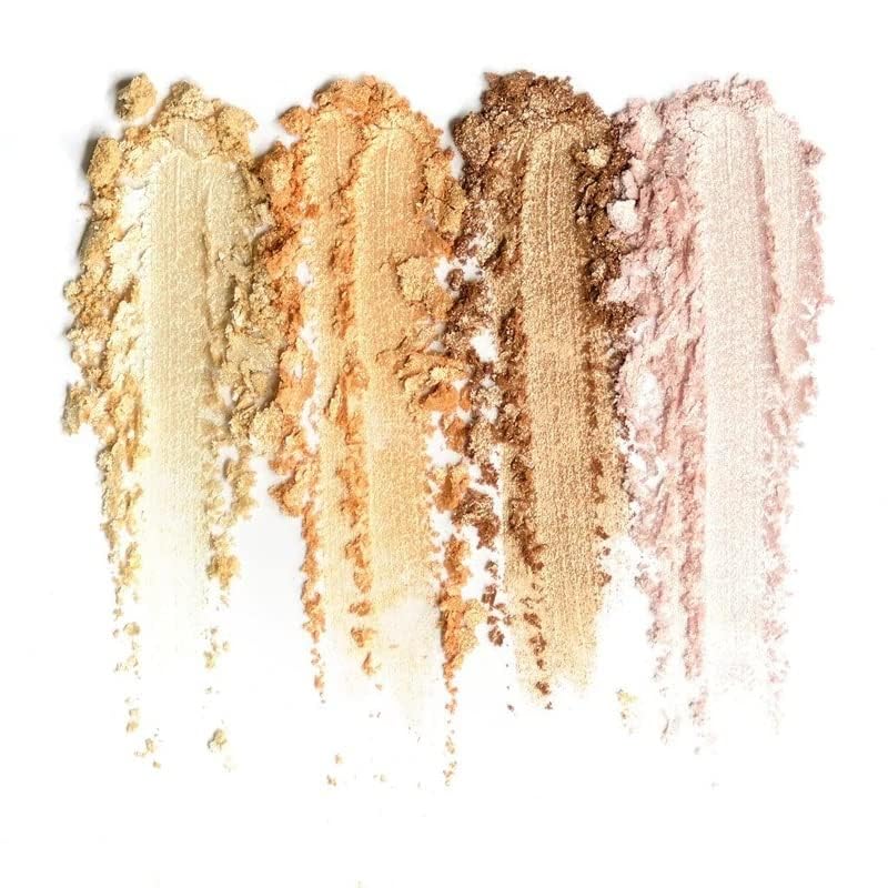 Beauty Bakerie Highlighter Palette - Blendable Contour Makeup for Natural Glow | 4 Shimmer Shades, Milk & Honey
