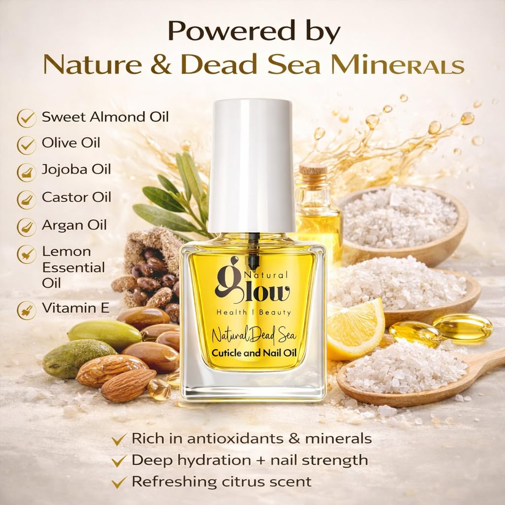 Dead Sea Cuticle & Nail Oil 5ml | Strengthens Nails & Deeply Moisturizes Dry, Cracked Cuticles | With Jojoba, Argan, Olive, Almond & Castor Oils + Vitamin E | Nail Repair & Growth Treatment