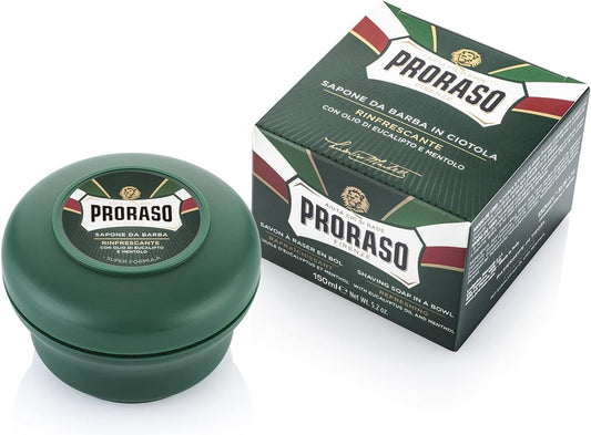 Proraso Shaving Soap - Eucalyptus Oil & Menthol - Refreshing Shave Soap in a Bowl for All Beard Types - Premium Italian Shaving for Men - 5.2oz,(Pack of 6)