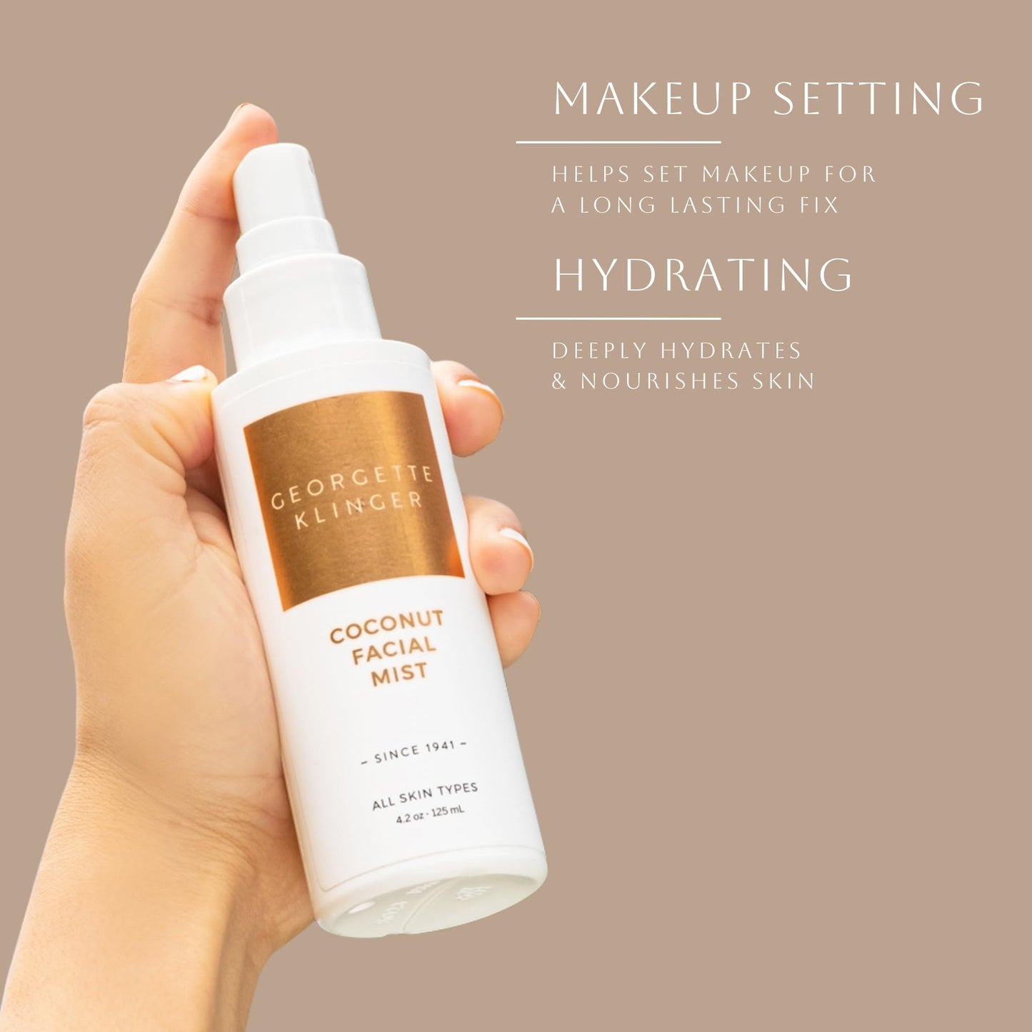 Georgette Klinger Hydrating Face Mist & Makeup Setting Spray Full Size Trio Gift Set Skin Care - Coconut, Lavender & Gardenia Facial Mist Kit Collection - 4.2 oz each