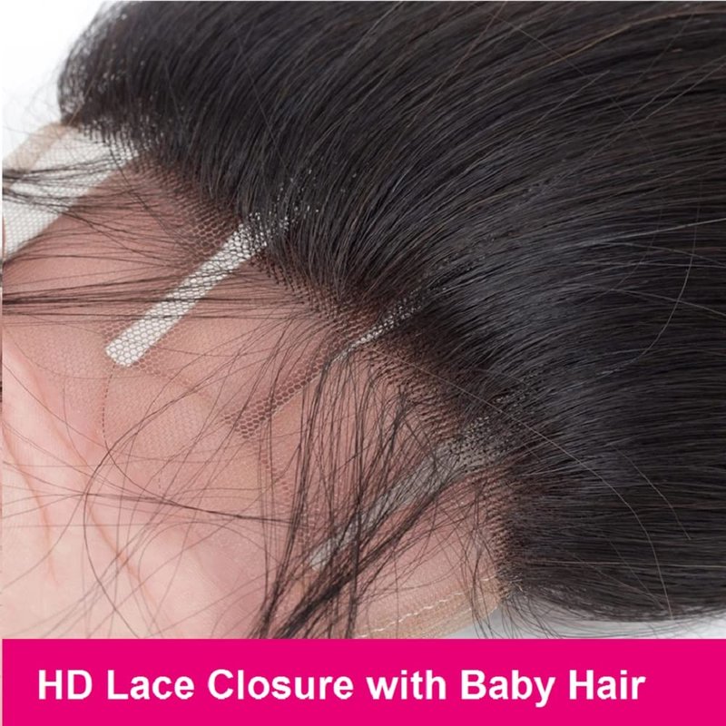 20 Inch Body Wave Closure - HD Lace 10A Brazilian Virgin Hair, Pre-Plucked with Baby Hair | Free Part