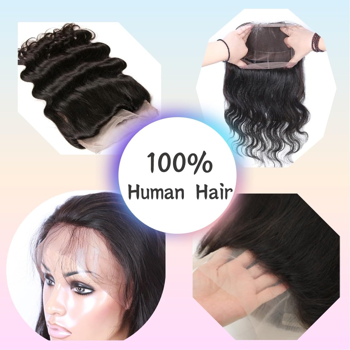 360 Lace Frontal HD Transparent Full Lace Closure Pre Plucked With Baby Hair Bleachable Knot Free Part Raw Virgin Human Hair Natural Color 12 Inch