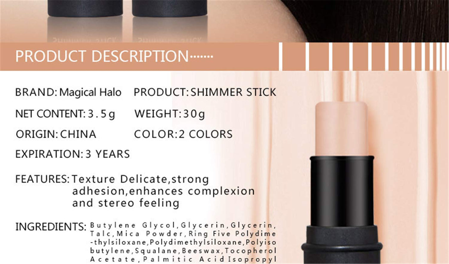 FantasyDay Illuminator Face Highlighter Makeup Sticks Pearl Shimmer Whitening Cream Shimmer Contouring Stick Foundation Stick Face Eye Nose Concealer Pen #2
