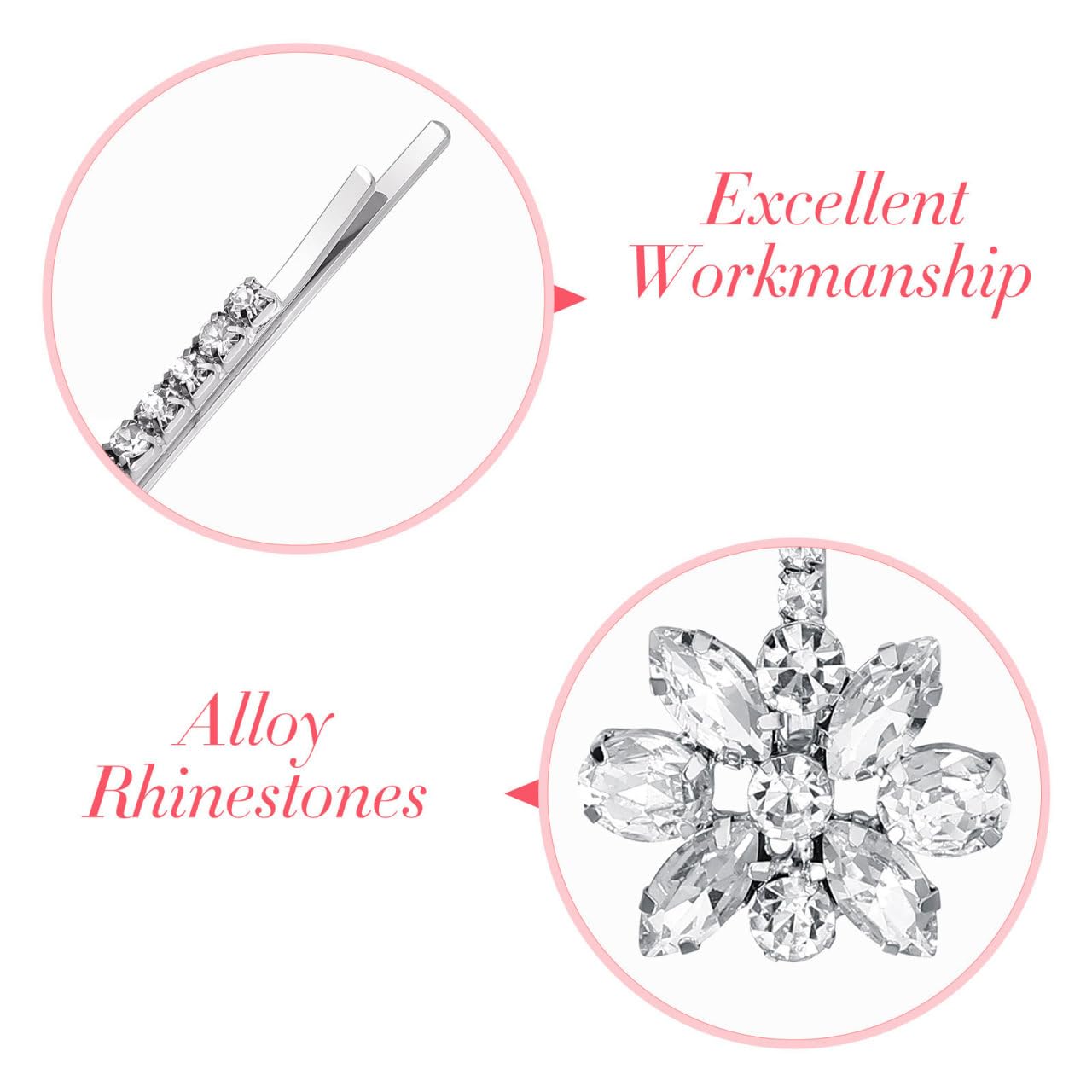 Lurrose Rhinestone Bobby Pins: Decorative Bobby Pins for Women's Hair - Bridal Hair Clip for Women Girls