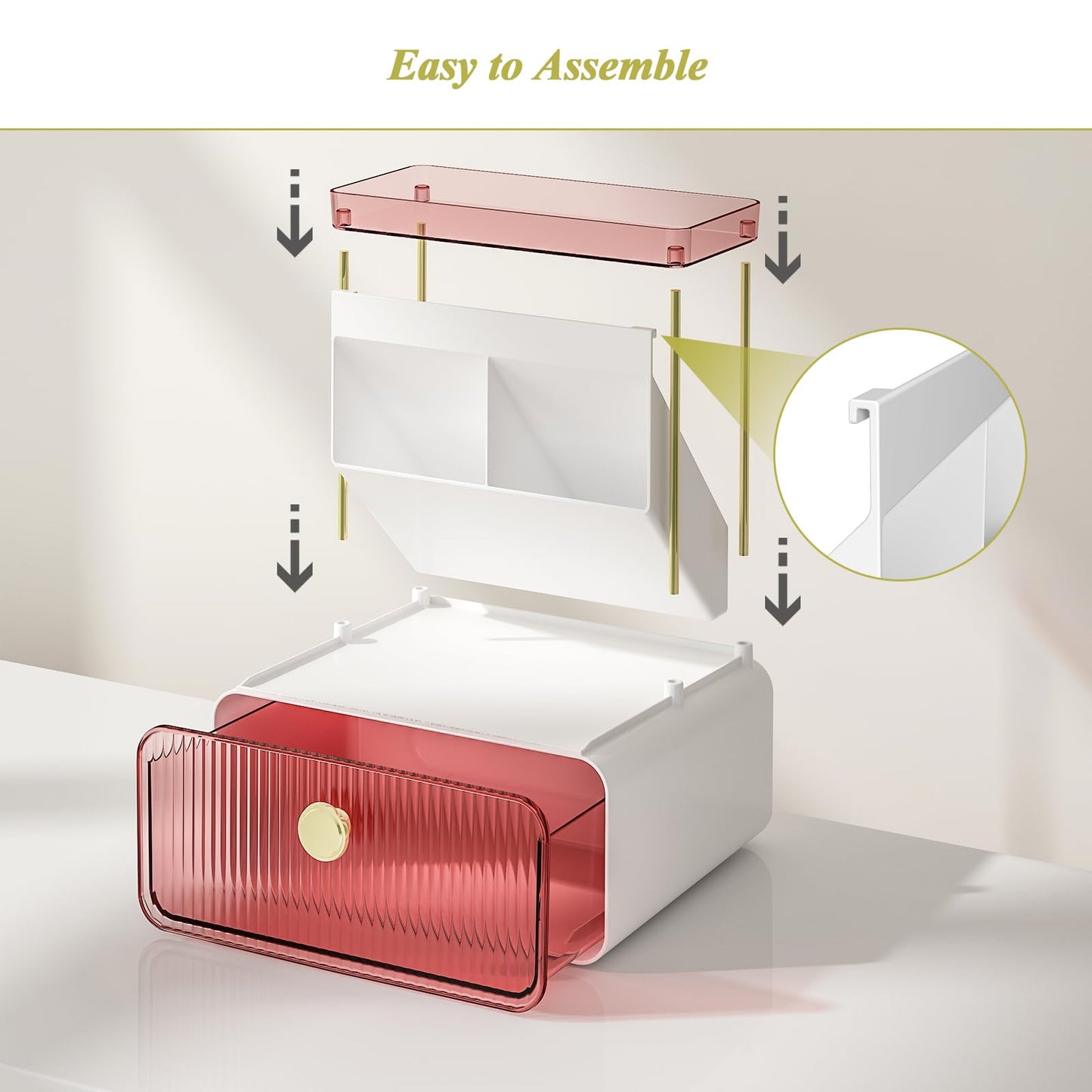 FOLLOWIN Bathroom Organizers and Storage with Drawer, Makeup Organizer
