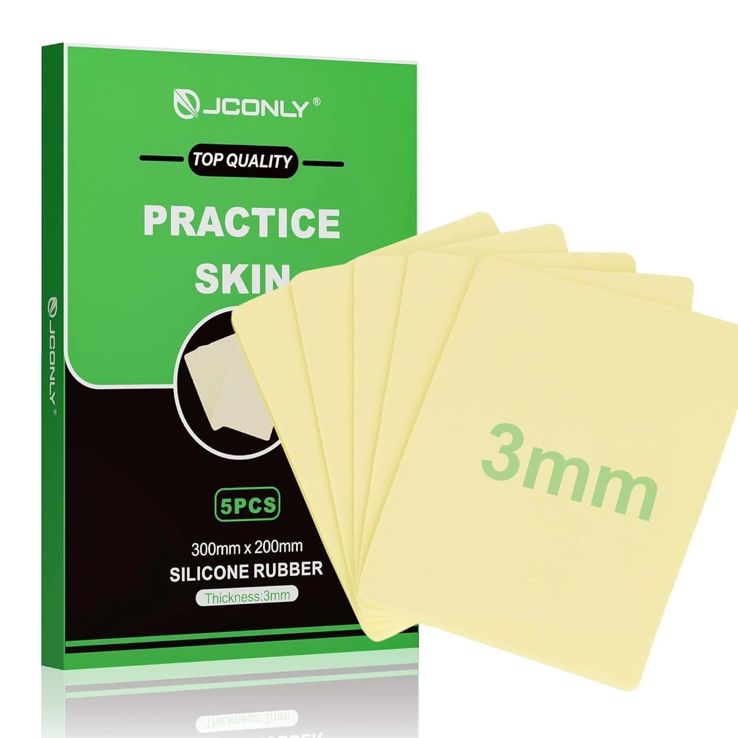 Professional Tattoo Practice Skin - 3mm Thick Medical Silicone, 12"x8" Double-Sided, Realistic Texture, 5PCS with Luxury Gift Box
