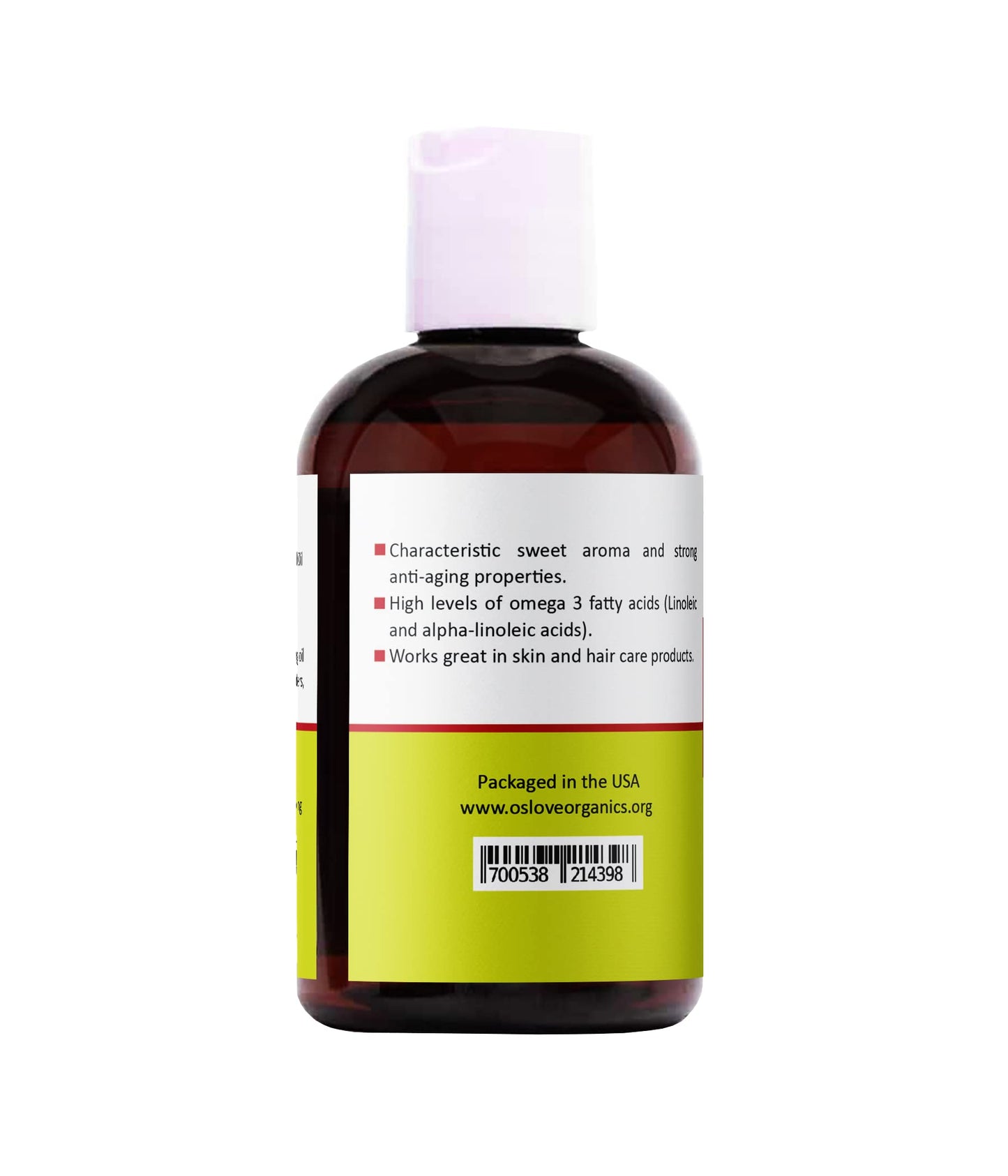 Unrefined Strawberry Seed Oil - 4 oz by Oslove | Natural and Cold Pressed | Use for Skin and Hair | Anti-Aging and Softening for Skin