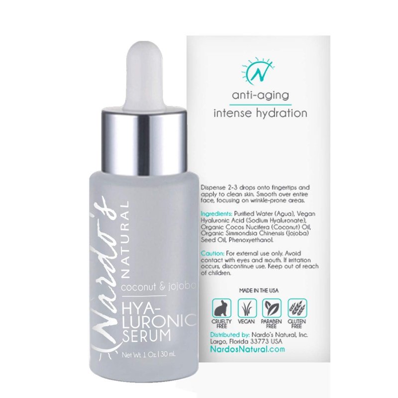 All Natural Hyaluronic Acid Serum for Face, For Women and Men - Anti-Wrinkle & Aging, Acne, Dark Spot, Facial Moisturizer, Lotion Alternative Made in the USA by Nardo’s Natural Skin Care Products
