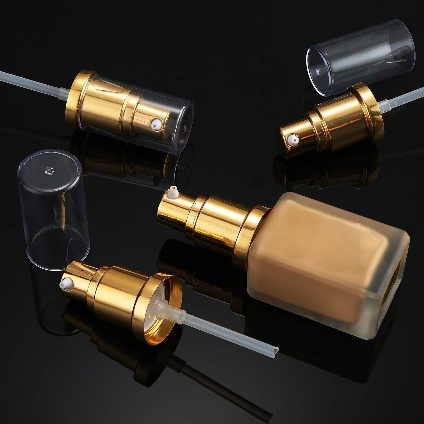 4 Pieces Replacement Foundation Pumps for Double Wear Foundation, Gold