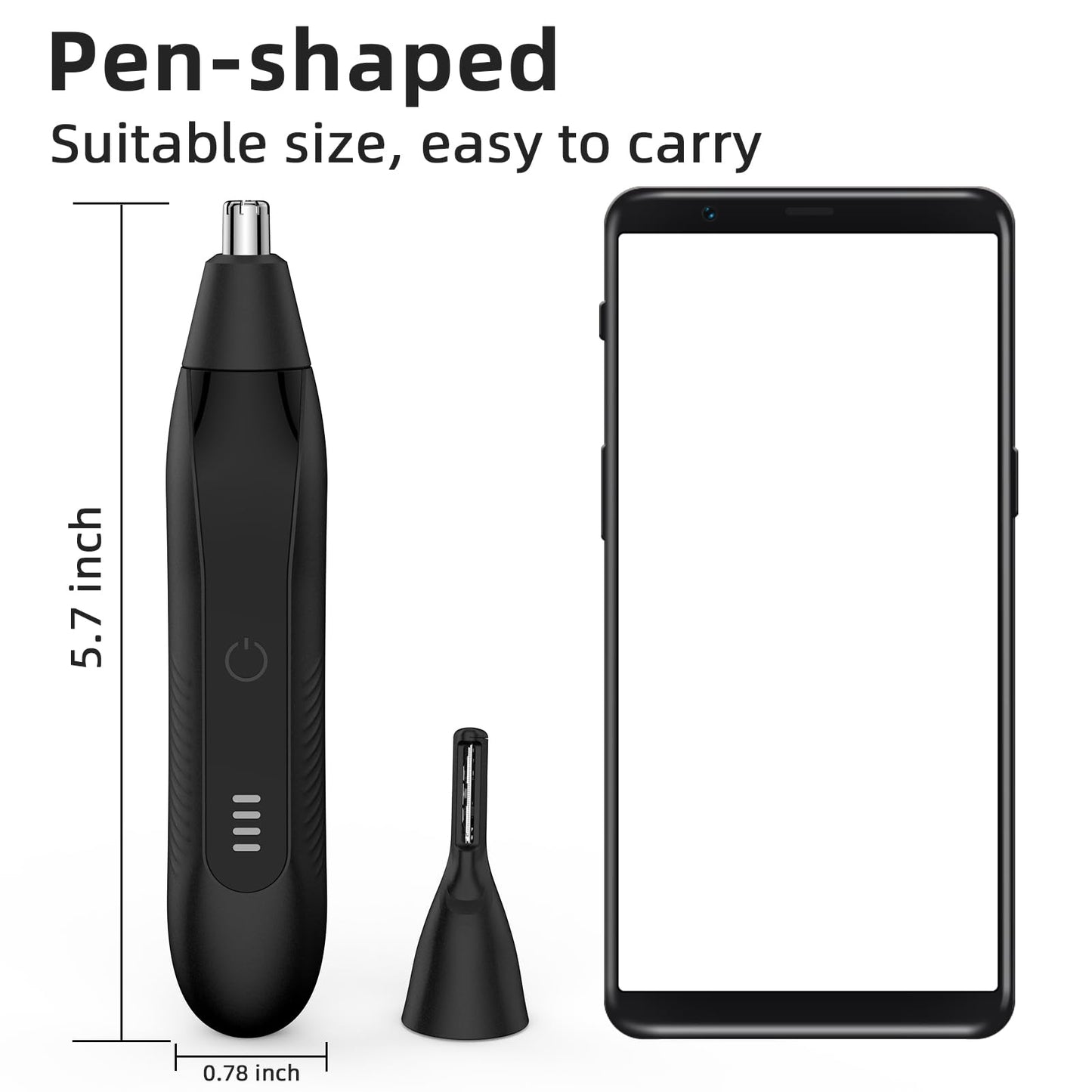 Setonia Nose Hair Trimmers for Men,Rechargeable Eyebrow Trimmer 2 in 1 Painless Multifunctional Ear and Nose Hair Trimmer with Dual Edge Blades Portable Design R002