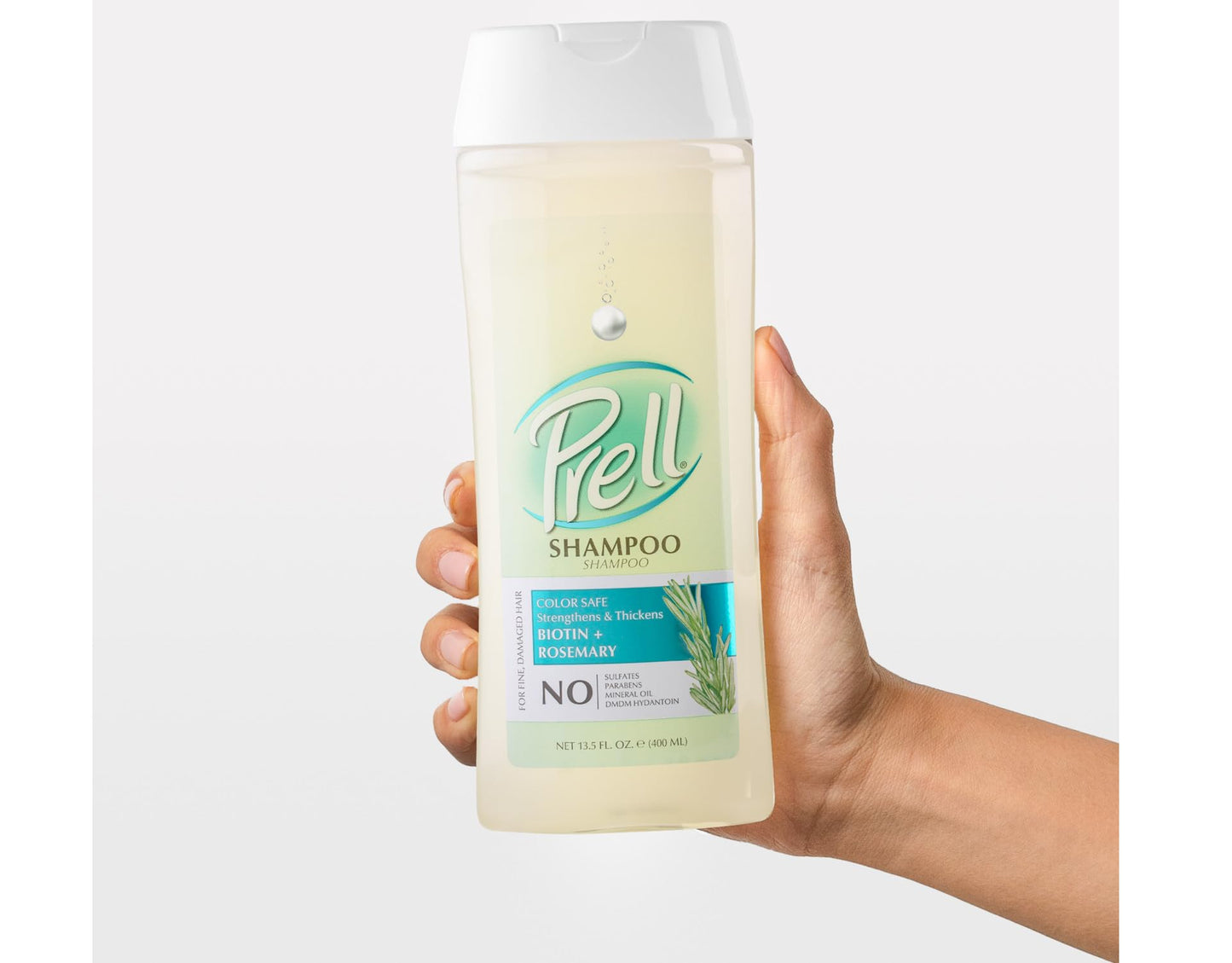 Prell Biotin + Rosemary Strengthens & Thickens Color Safe Shampoo for Fine, Damaged Hair 13.5 fl.oz