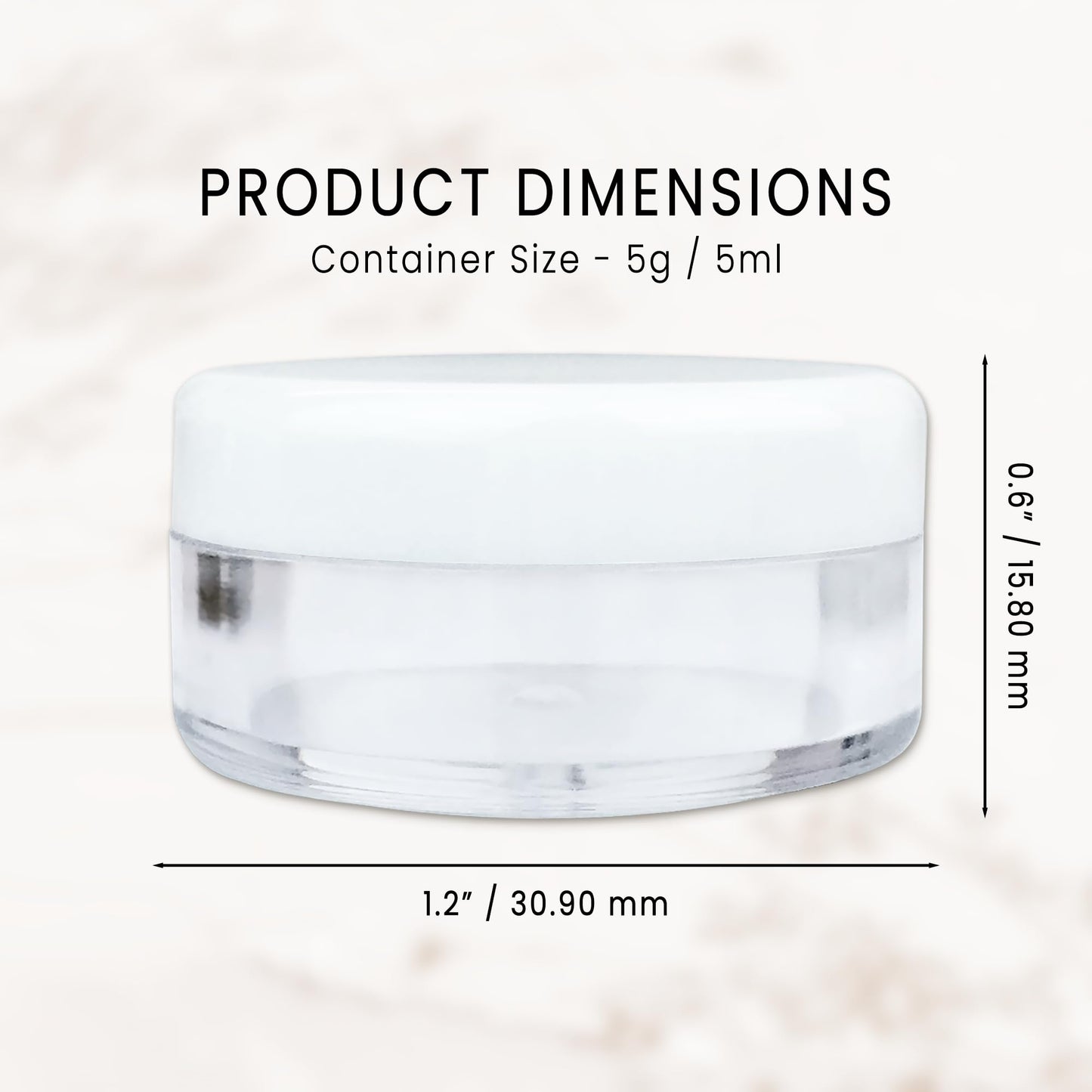 (Quantity: 200 Pieces) Beauticom 5G/5ML Round Clear Jars with White Lids for Lotion, Creams, Toners, Lip Balms, Makeup Samples