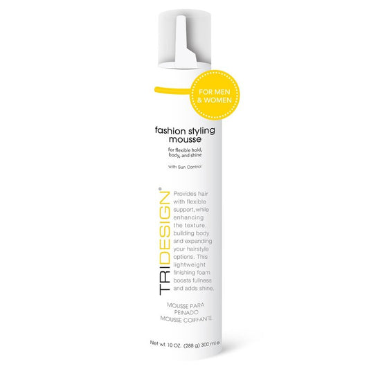 TRI Fashion Styling Mousse - Wavy Hair Volumizer & Curl Tamer | Frizz Control & Shine - 10 Ounce