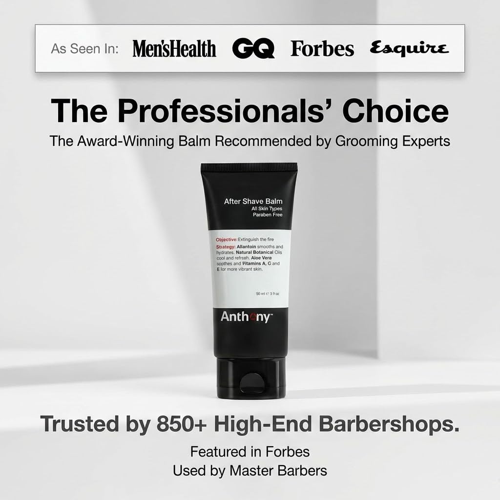 Anthony After Shave Balm for Men, Cooling & Hydrating Lotion with Vitamins A, C & E, Aloe Vera & Botanical Extracts, 3 fl oz, Aftershave Soothes, Moisturizes & Nourishes Skin, Reduces Razor Burn