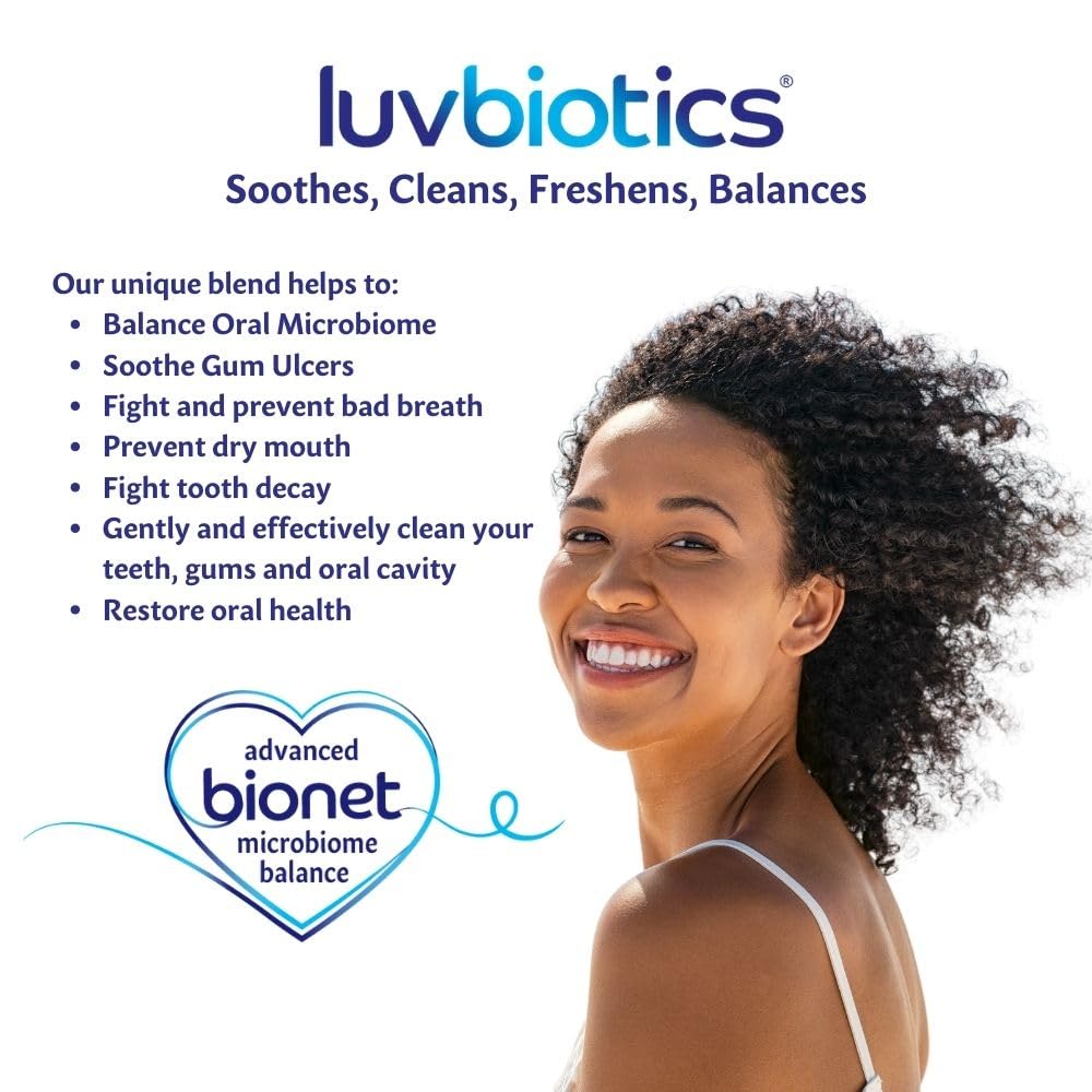 Luv Biotics Alcohol Free Mouthwash with Oral Probiotics, Xylitol for Fresh Breath, Gum Health & Oral Microbiome Support-3x500ml