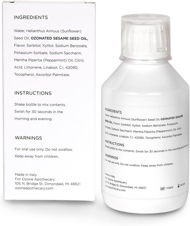 Mouthwash & Tooth Oil - 2-in-1 Oil Pulling Solution | Alcohol & Fluoride Free | Peppermint Flavor for Fresh Breath