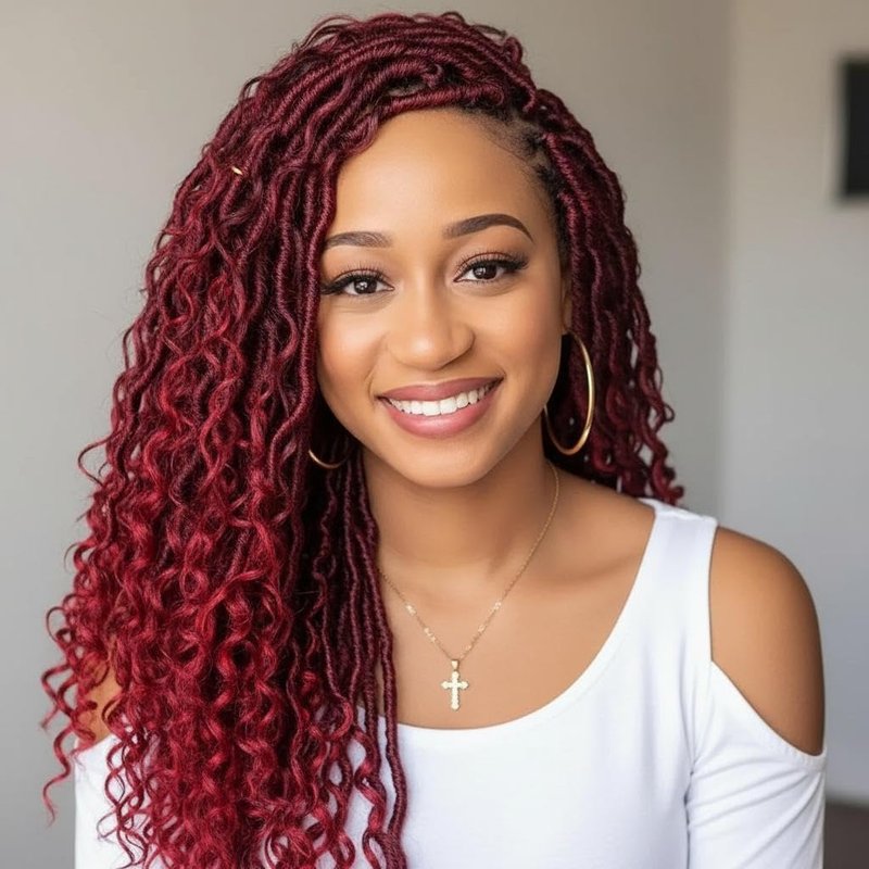 Fulcrum Goddess Locs Crochet Hair 18 Inch, 8 Packs New Faux Locs Crochet Hair for Black Women, Crochet locs with Curly Ends (18Inch (Pack of 8), TBUG#)