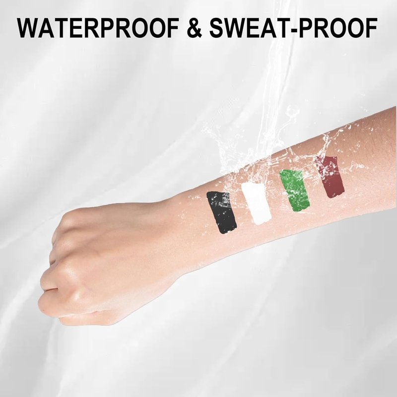 Face Body Paint Stick - Water Resistant Sports Makeup for Athletes | Black Halloween Costume Kit for Zombie, Clown, Vampire