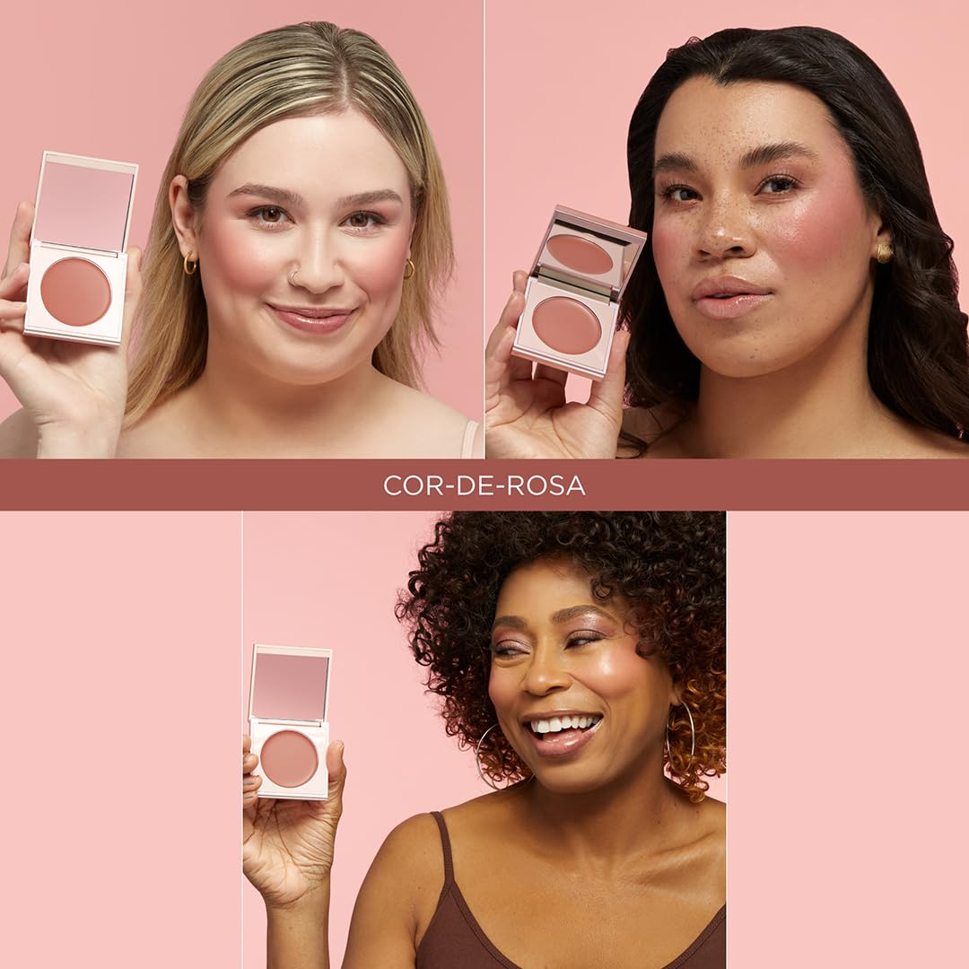 Sigma Beauty Cream Blush (Cor-de-Rosa - Earthy Rose Sheen) — Hydrating Cream Blush for Cheeks and Lips, Lightweight, Buildable Sheen Formula with Nourishing Ingredients