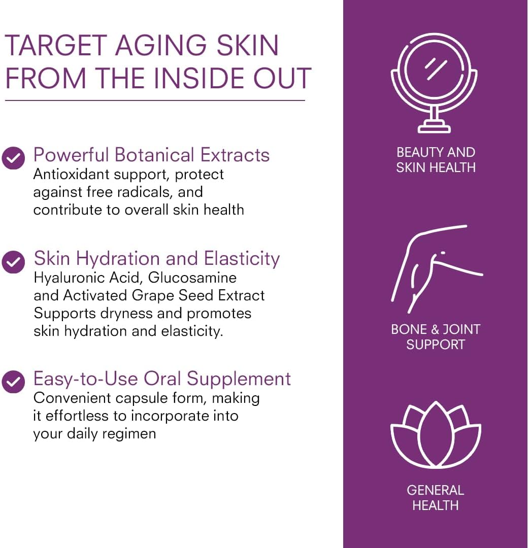 Deep Skin Restore - Advanced Dermal Repair Complex for Firmness & Hydration | Vegan Collagen Builder - 60 Capsules