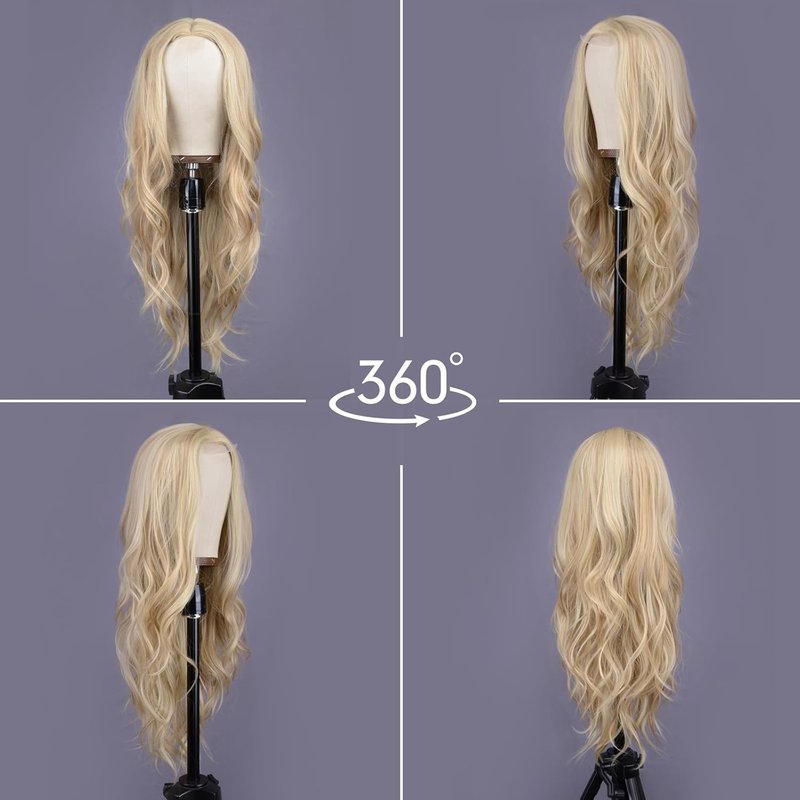 Long Blonde Wave Wig for Women - 26 Inch Heat Resistant Synthetic Hair | Natural Look for Daily Wear