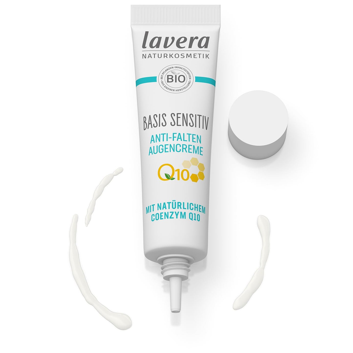 lavera Anti-Aging Eye Cream - with innovative natural composition of coenzyme Q10 - Organic Jojoba Oil & Aloe Vera to actively fight wrinkles - fine lines & signs of skin aging for under eyes – 0.5 Oz