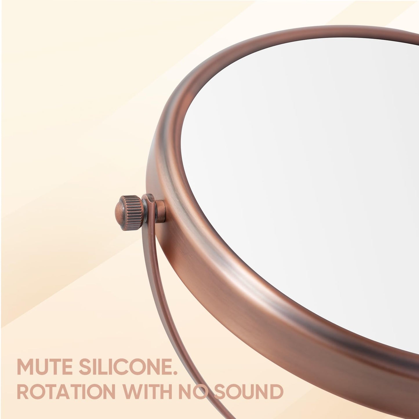 Nicesail Table Mirror 1X 10X Magnifying Mirror Double Sided, Makeup Mirror for Desk 360 Rotation 8 Inch Face Mirror, Matte Rose Gold, for Mom