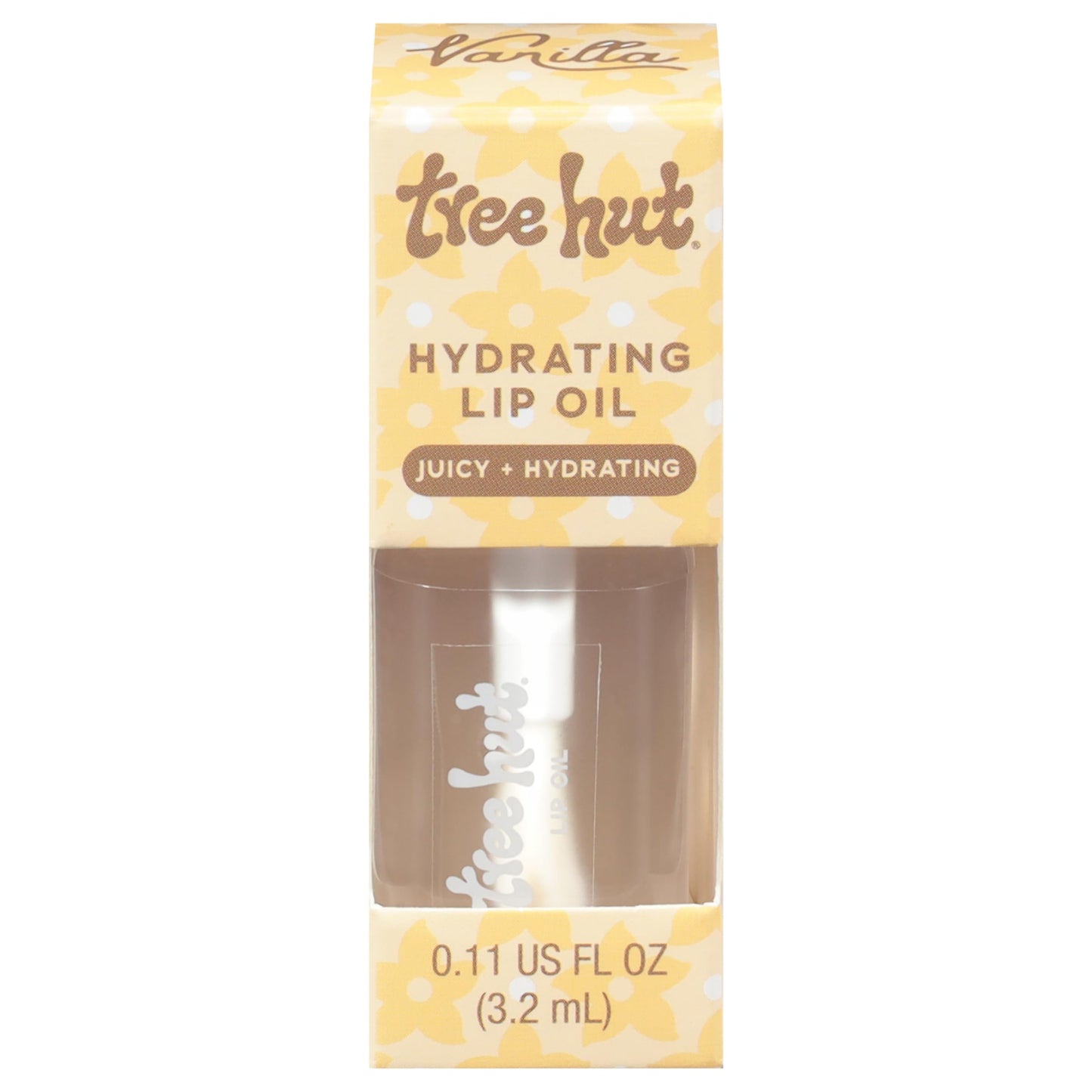 Tree Hut Vanilla Hydrating Lip Oil, Non-Sticky High-Shine Lip Gloss Oil, Moisturizing Formula with Vitamin E & Squalane for Soft, Smooth Lips, 0.11 fl oz