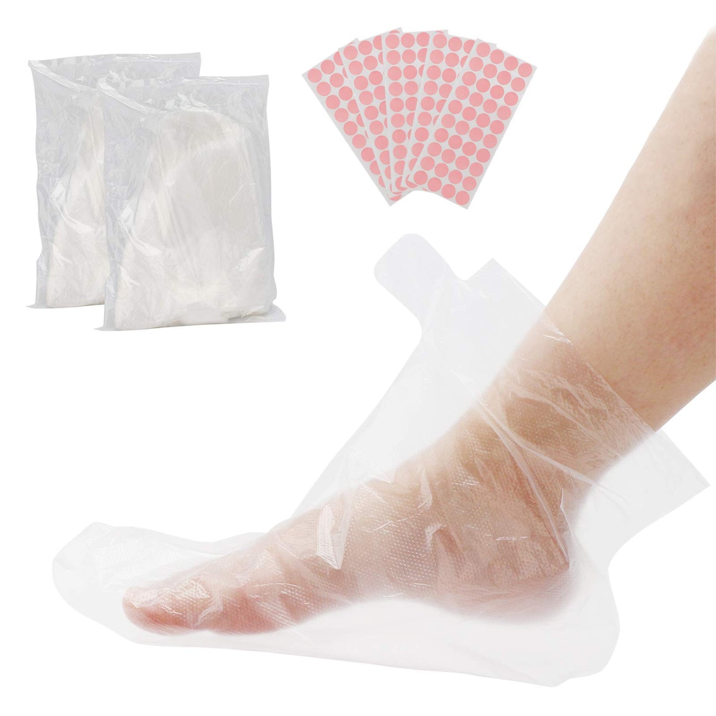 Pedicure Knife Set & Paraffin Bath Liners for Foot, Segbeauty 7pcs Ingrown Toenail Blade Tool with Storage Bag, 200pcs Plastic Foot Covers with 200 Stickers for Snug Closure