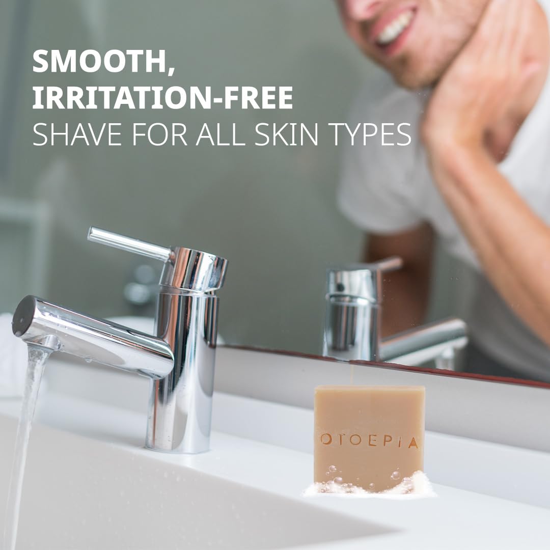 Otoepia Shaving Bar and Body Soap in Mint Scent for Men - 8 Bars, All Purpose Natural Olive Oil - Moisturizing, Nourishing & Gentle on Sensitive Skin Men’s Collection