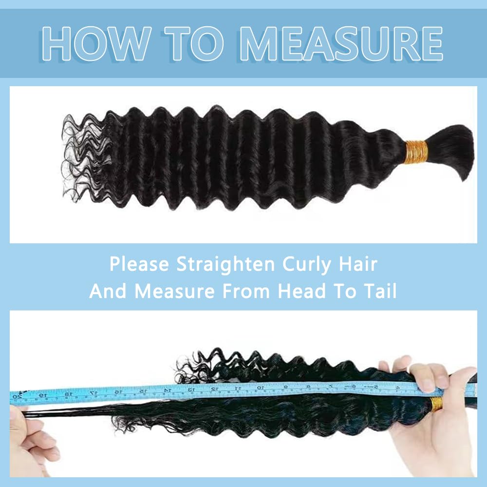 Boho Hair for Braiding 150g 6 Bundles/Pack 20 Inch Human Braiding Hair for Boho Braids Curly Deep Wave Bulk Human Hair Bundles 12A Wet and Wavy Braiding Hair Natural Color