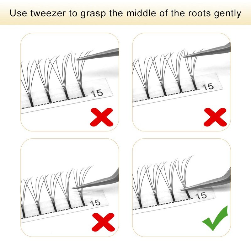 Premade Fans Eyelash Extensions 5D-D-0.07-17 Long Stem Premade Volume Eyelash Extensions .07 .10 Premade Volume Fans C D Durl(5D-D-0.07,17 mm)