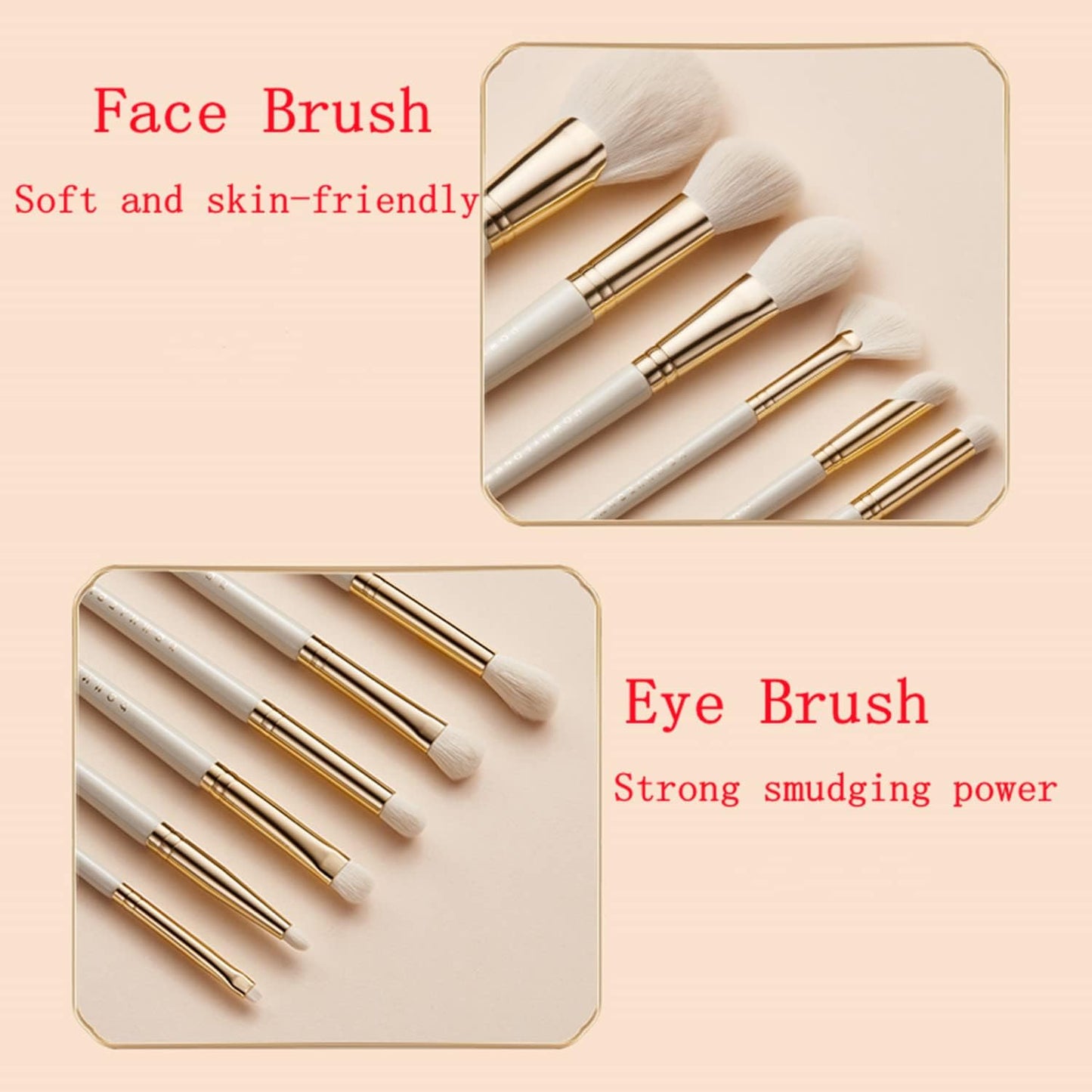 RIJAHO Makeup brush gift set: 14 piece professional makeup brush advanced synthetic kabuki brush set foundation make-up powder blusher eye shadow concealer high gloss brush mixed makeup brush set