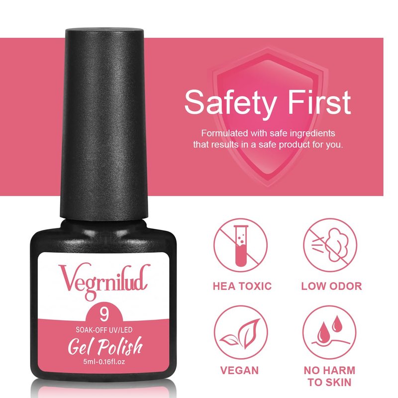 Gel Nail Polish Kit - 60 Colors Soak Off Gel Polish Set with UV Light | Perfect for DIY Nail Art