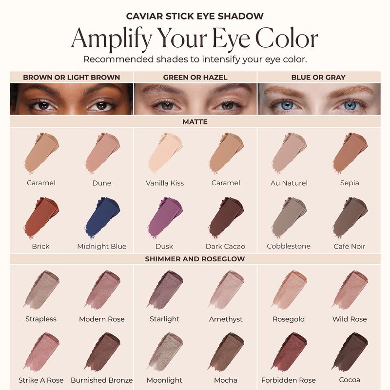 Laura Mercier Caviar Stick Cream Eyeshadow - Long-Lasting Waterproof Formula, Shimmer & Matte Finishes | 24HR Wear, Rich Color