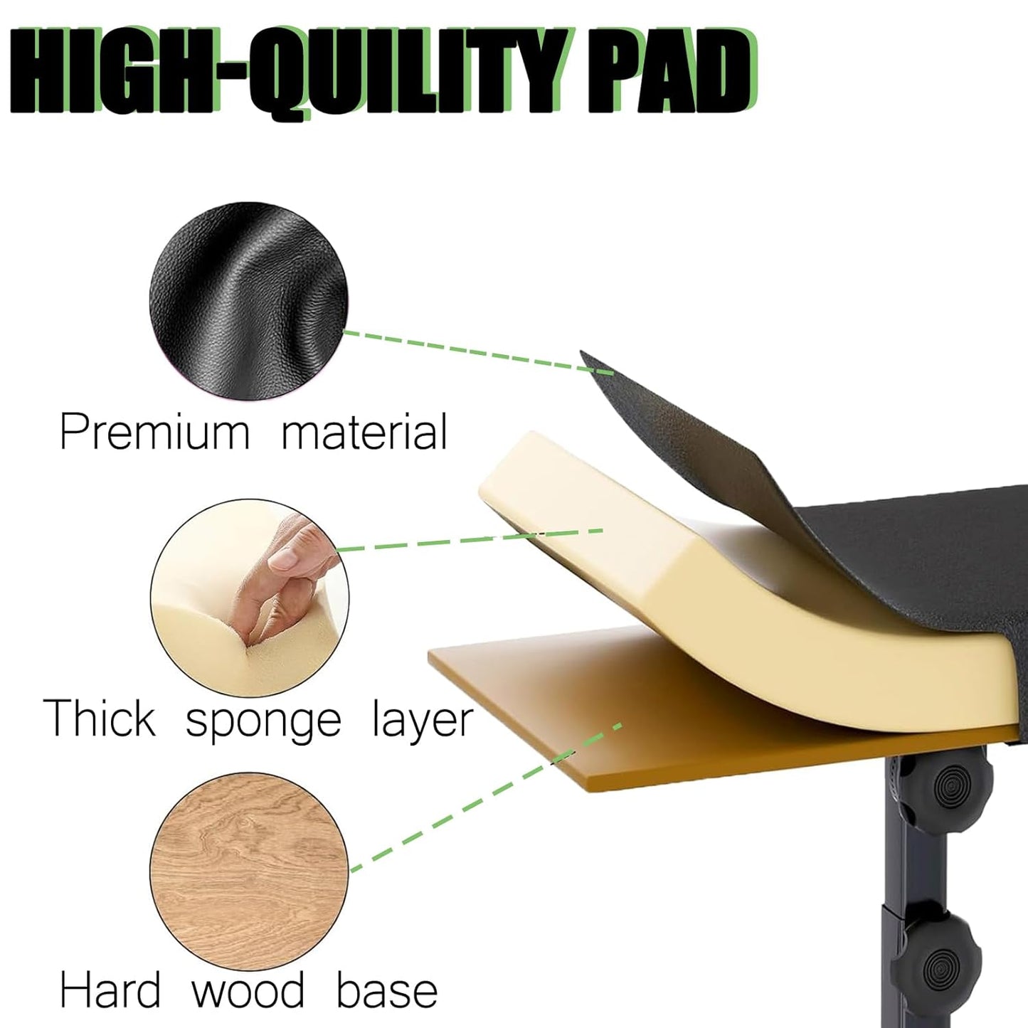 Tattoo Arm Rest & Legrest Stand - 360° Adjustable Design | Foldable Leather Pad with Thick Sponge for Tattoo Artists