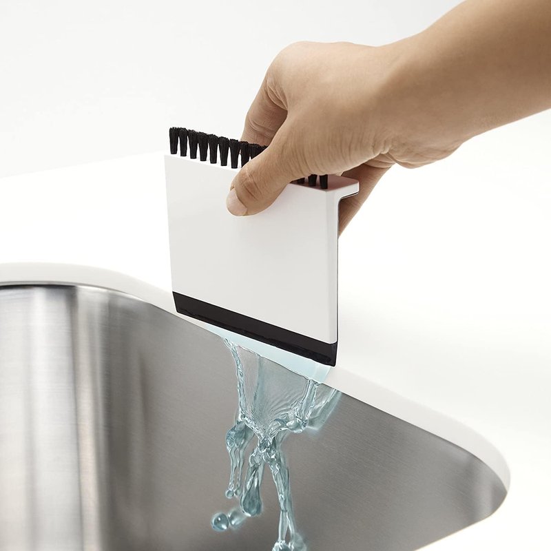 Kohler Kitchen Sink Squeegee & Countertop Brush - Multi-Purpose, Cleans Wet & Dry Spills | Dishwasher Safe, White