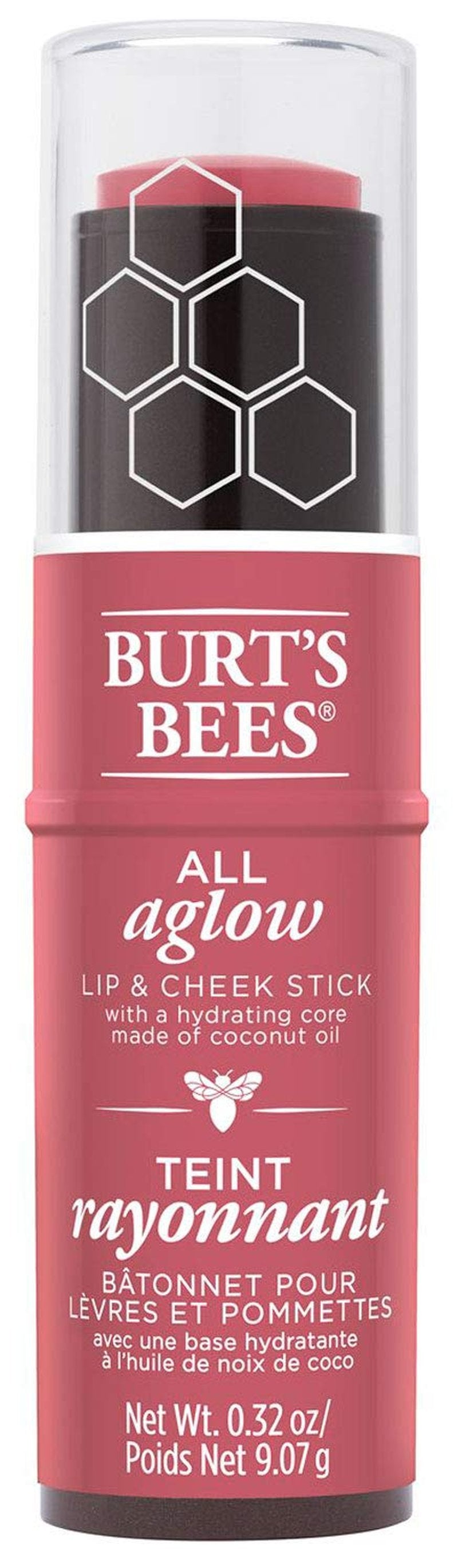 Burts Bees 100% Natural All Aglow Lip & Cheek Stick, Peony Pool - 1 Tube