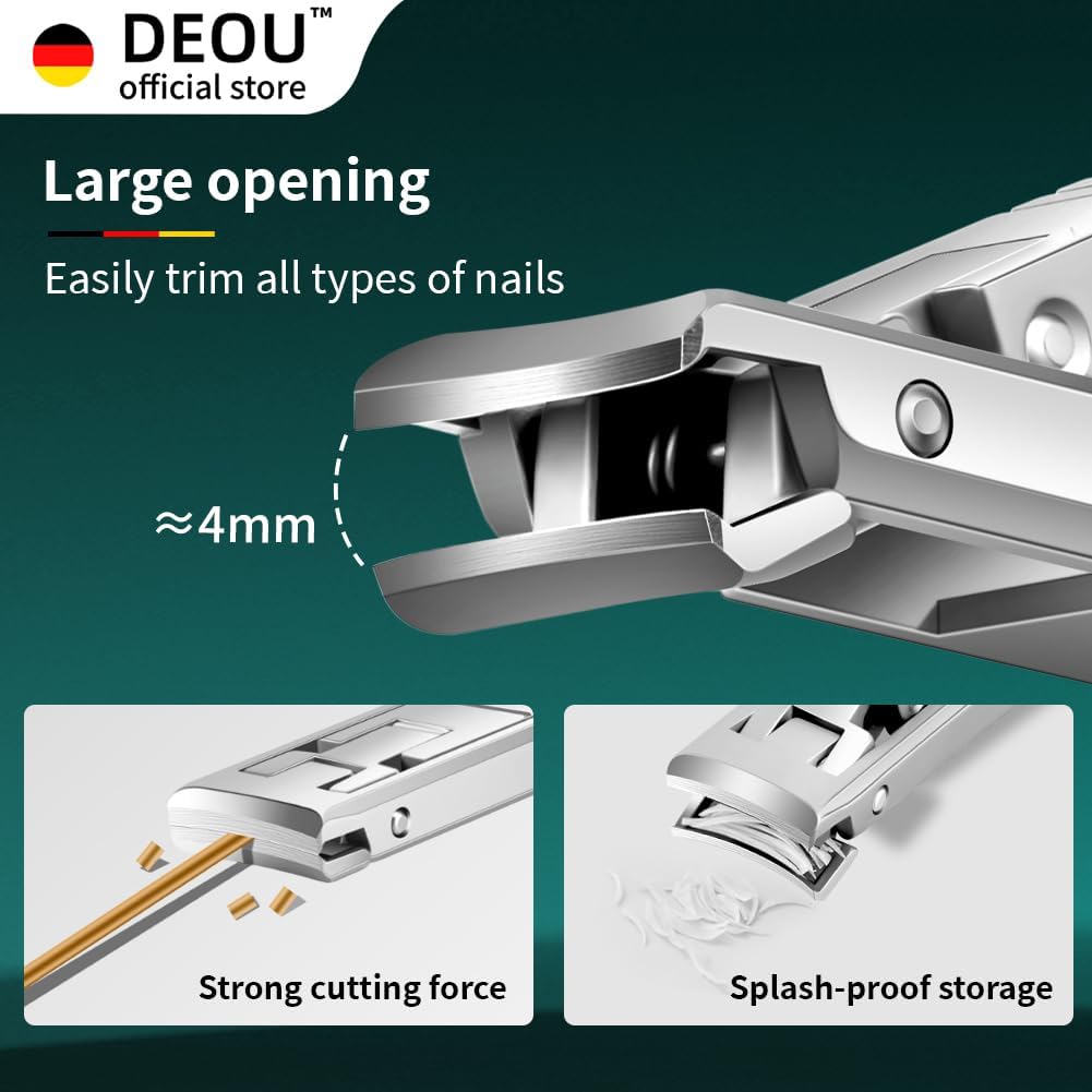 Folding Ultra-Thin Nail Clippers - Mini Stainless Steel Manicure Tool | Portable Travel Size with Leather Case