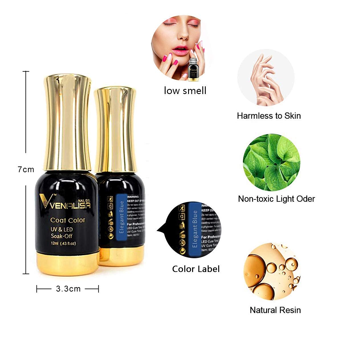 VENALISA 12ml White&Black Gel Nail Polish