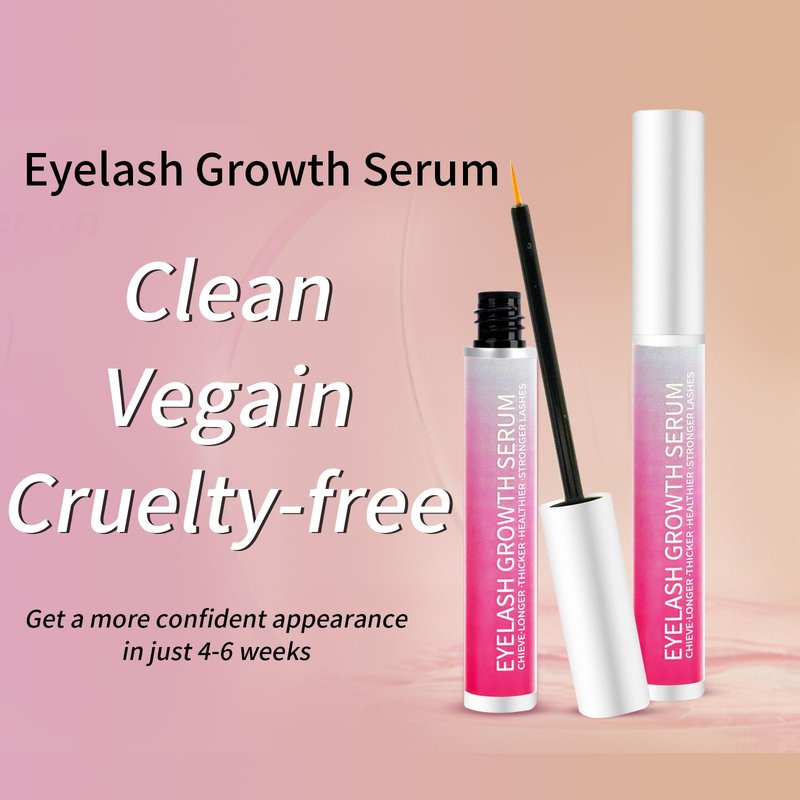 Lash Serum for Eyelash Growth: Premium Eyelash Growth Serum with Advanced Formula to Boost Longer Fuller and Thicker Lashes and Eyebrows - Gentle & Vegan for Sensitive Eyes(8ML)
