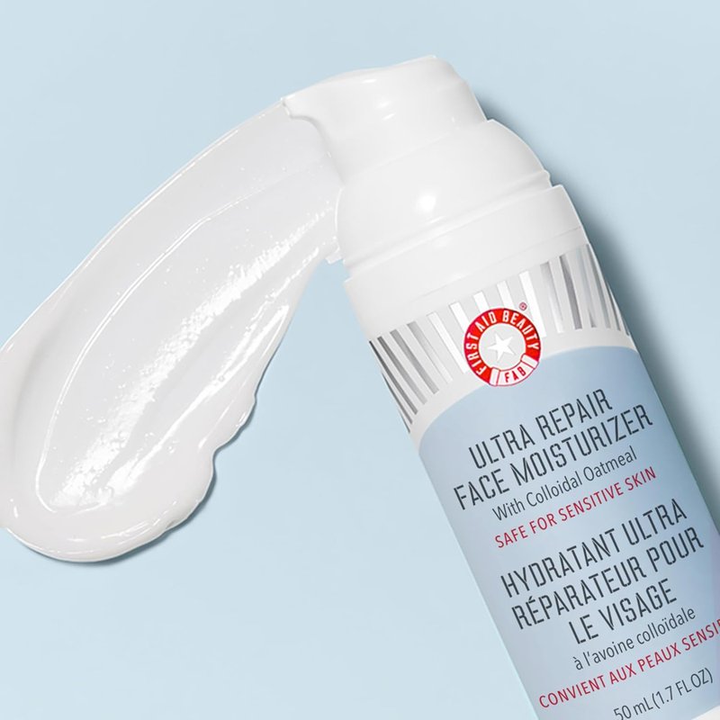 First Aid Beauty Ultra Repair Face Moisturizer - Lightweight Non-Comedogenic Formula with Ceramides & Shea Butter | 1.7 oz, 2 ct