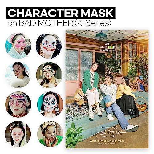 Epielle Animal Character Sheet Masks 6 Pack, Moisturizing & Hydrating Face Mask with Hyaluronic Acid & Botanical Extract, Korean Skin Care, Girls Spa Party Favors, Sleepover, Self Care Gifts for Women