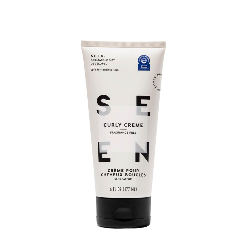 SEEN Curly Creme, Fragrance Free - Non-Comedogenic Curl Defining Styling Hair Cream - Dermatologist-Developed - Anti-Frizz- Heat Protectant - Safe for Sensitive Skin